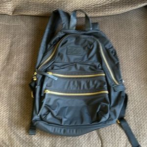 Marc by Marc Jacobs Standard Supply Workwear Nylon Black Backpack Gold Zipper